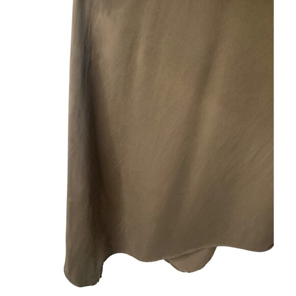 MAEVE by Anthropologie Olive Green Cold Shoulder Cupra Women's Midi Dress Small - Picture 7 of 7
